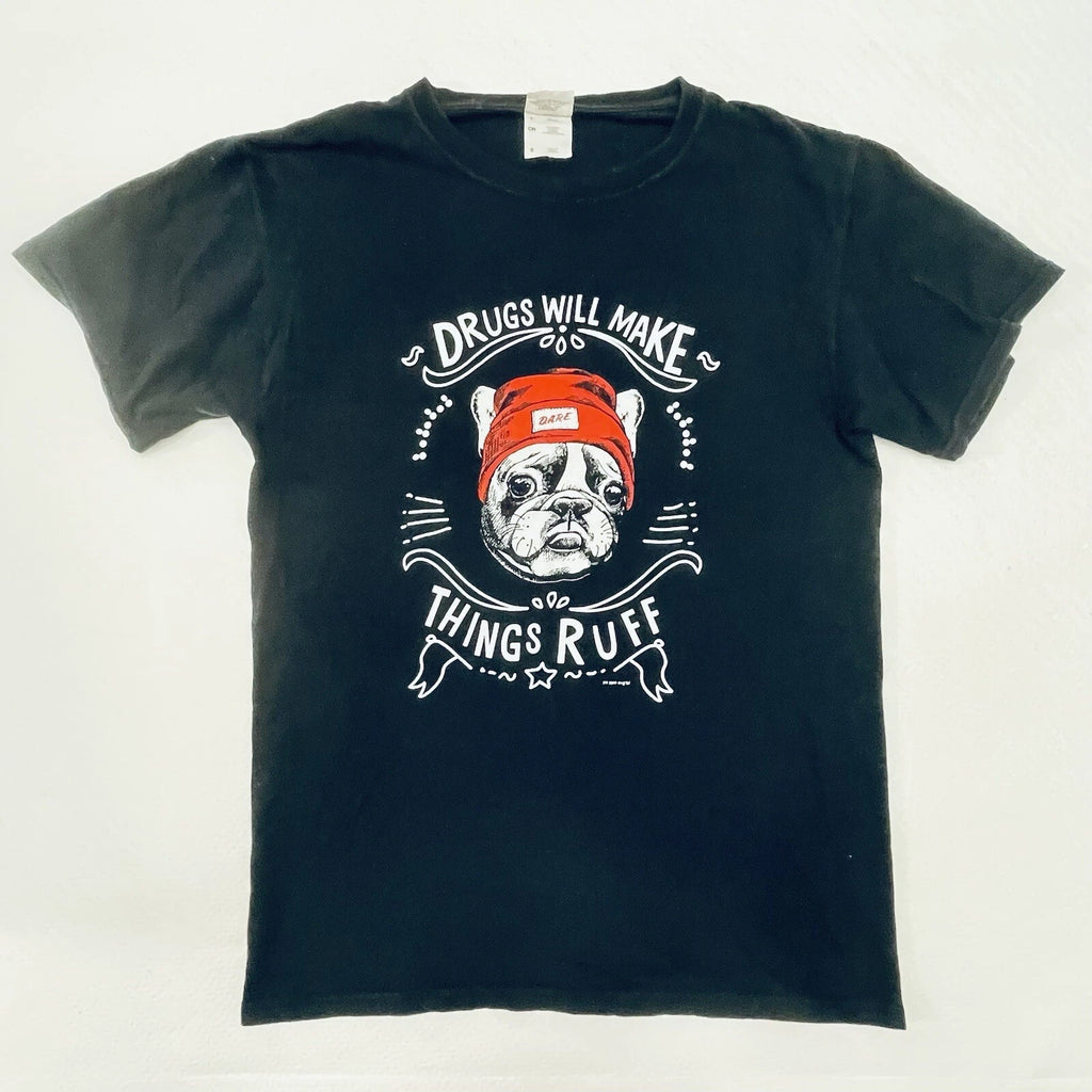 DARE Drugs Will Make Things Ruff Cabarrus Co Sheriff’s Office Pug T-Shirt SMALL