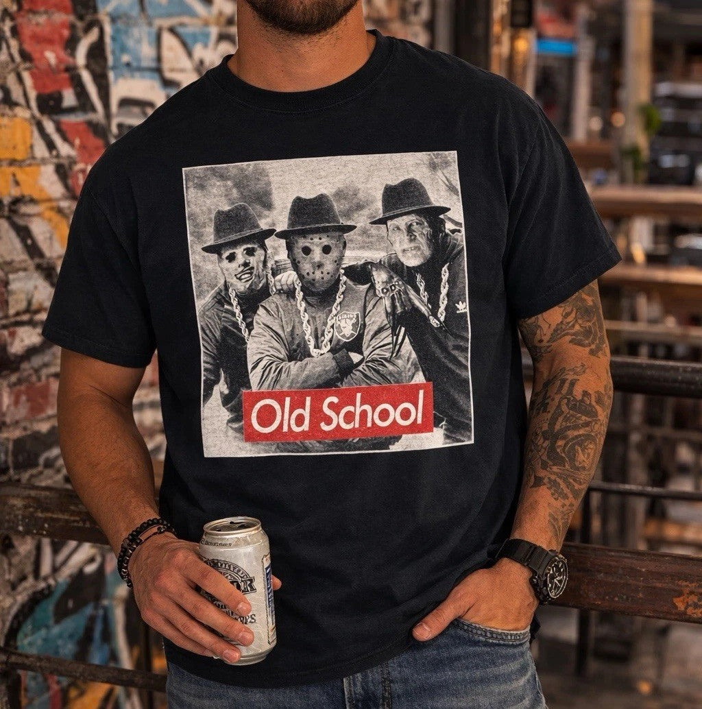 Old School Horror Graphic T Shirt Mens Small Jason Freddy Parody Streetwear