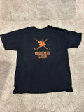 Moosehead Lager Beer Canadian Hockey Black W/ Orange Graphic T Shirt L- XL