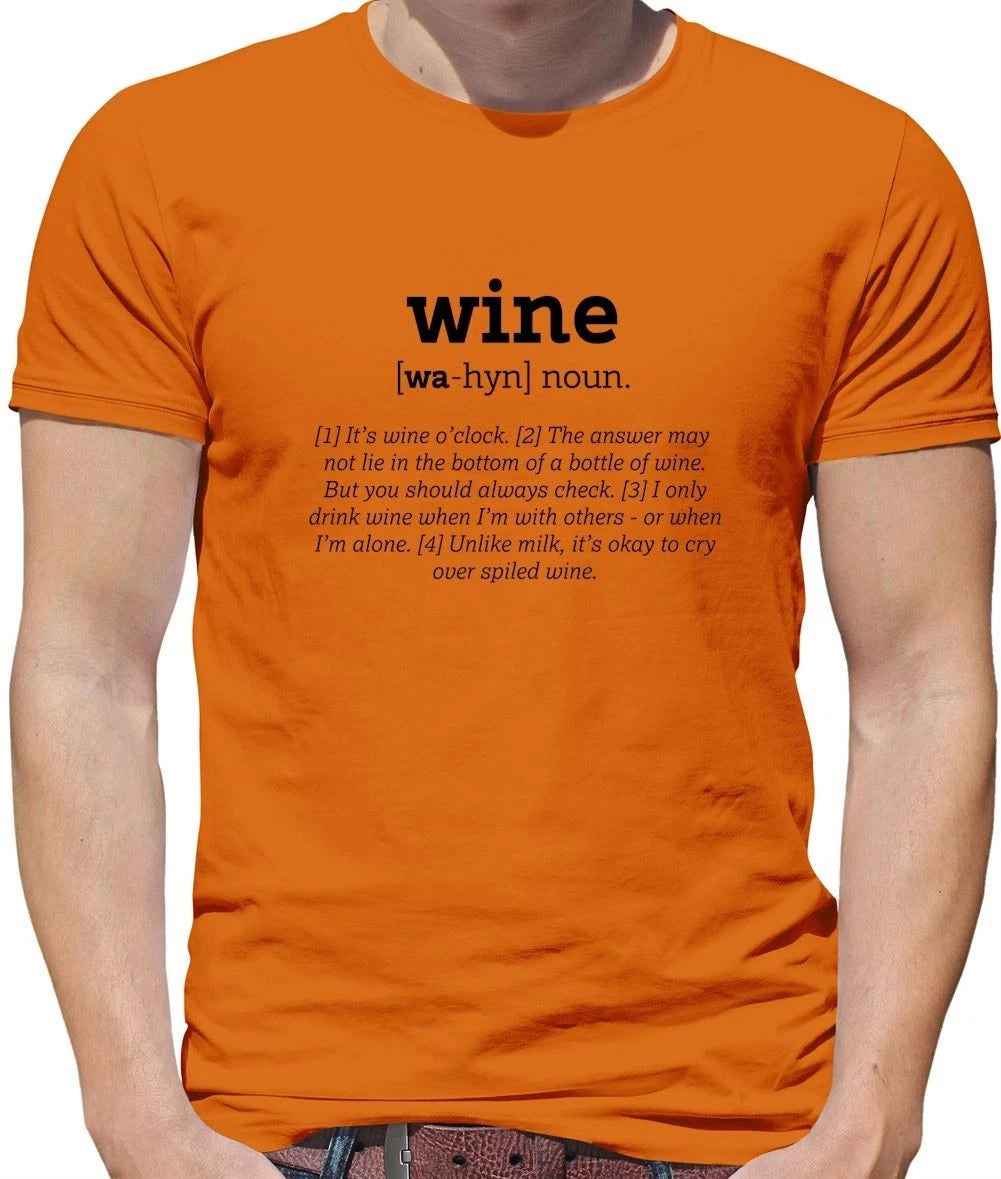 Definition Wine - Mens T-Shirt - Funny Red White Pinot Drinker Love Pub