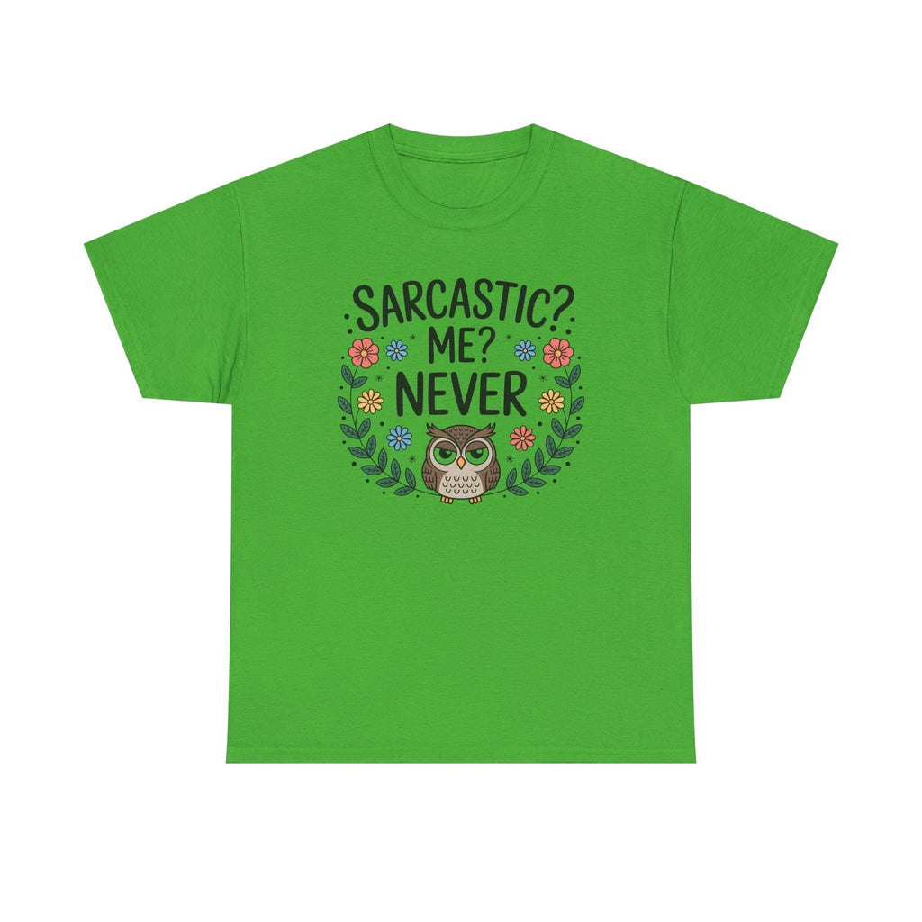 Sarcastic? Me? Never Owl T-Shirt | Funny Floral Owl Tee