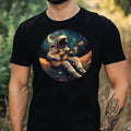 Mens Astronaut Playing Guitar Print Cotton T-Shirt Size XS to 5XL