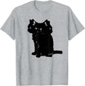 Three Headed Cat Cerberus Kitty Retro Aesthetic T-Shirt