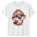 Cute Cartoon Sparrow Bird Animals Mens T-Shirt Womens Tee Graphic Unisex Top