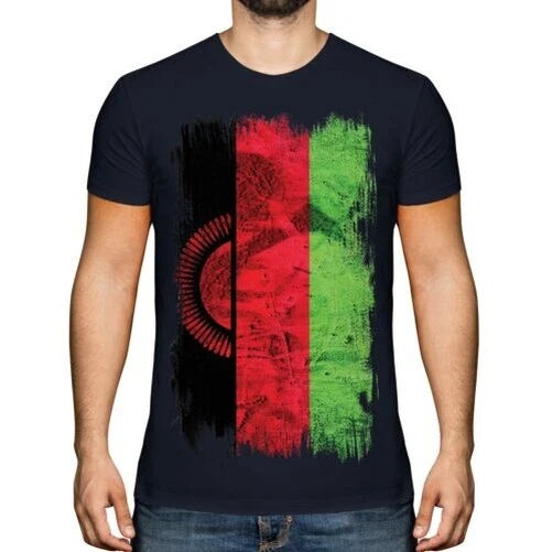 MALAWI GRUNGE FLAG MENS T-SHIRT TEE TOP MALAWIAN SHIRT FOOTBALL JERSEY GIFT