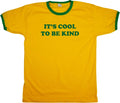 'It's Cool To Be Kind' Ringer T-Shirt - Happy Slogan, Wellness, Various Colours