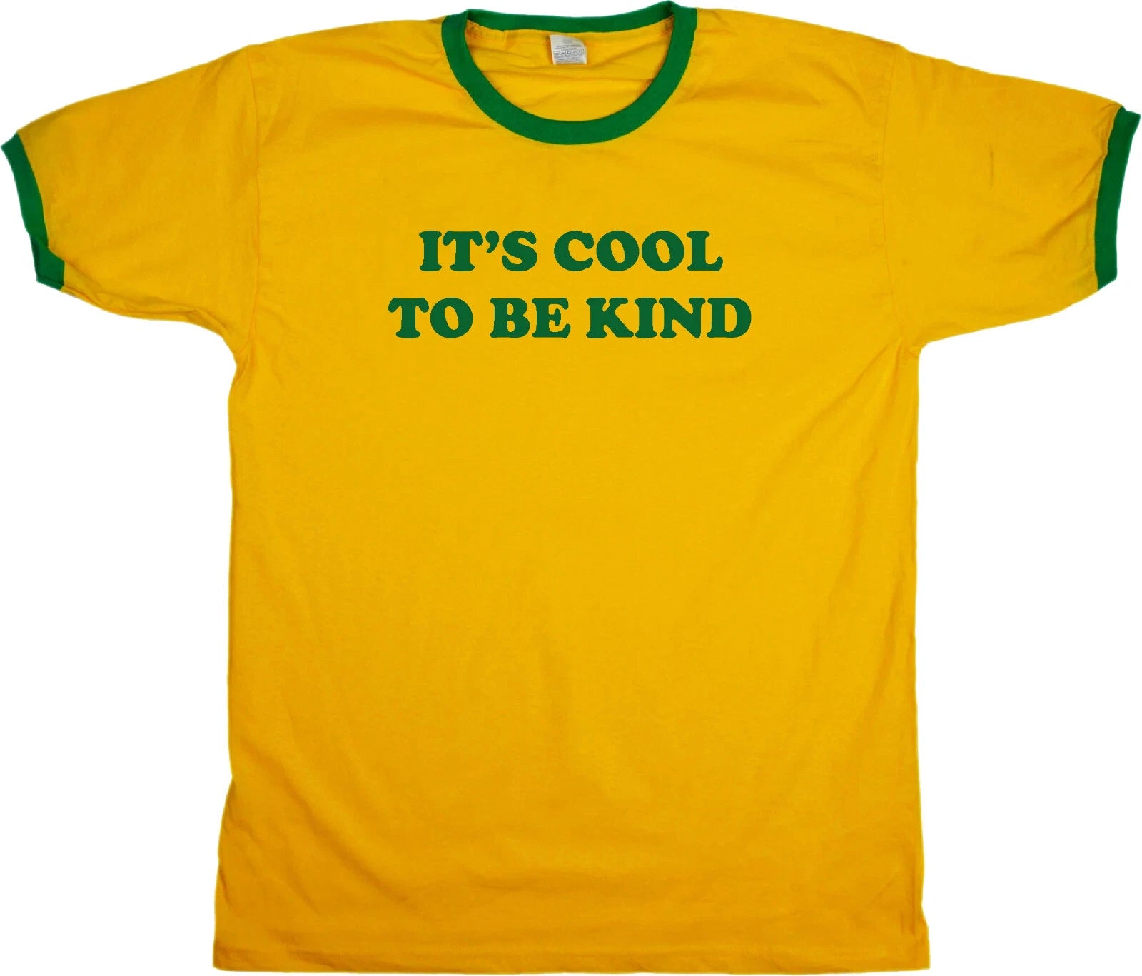 'It's Cool To Be Kind' Ringer T-Shirt - Happy Slogan, Wellness, Various Colours