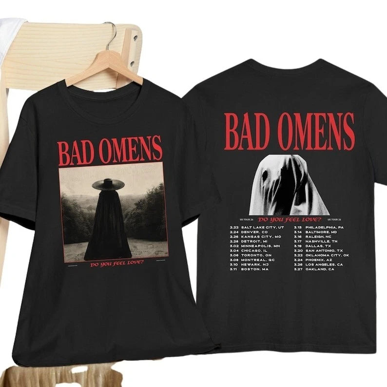 Bad Omens Tour Shirt, DYFL Band Tee, Gothic Rock Graphic T Shirt, Unisex Concert