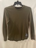 Ecko Unltd Shirt Mens M waffle Shirt Thermal khaki green Grunge Y2K Knit