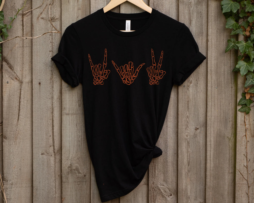 Halloween Tshirt Halloween Shirt Skeleton Hand T-shirt Fall Tshirt Cool Shirt