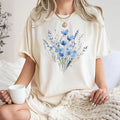 Blue Flower Bouquet Aesthetic Floral Spring Graphic T shirt