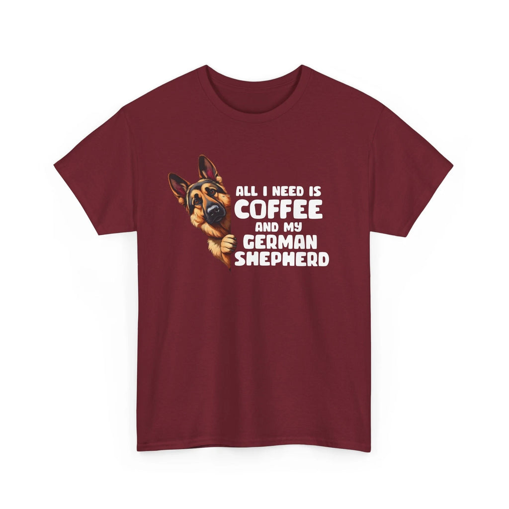 German Shepherd and Coffee, German Shepherd Dog Tee,  Dog Lovers T-shirt Gift
