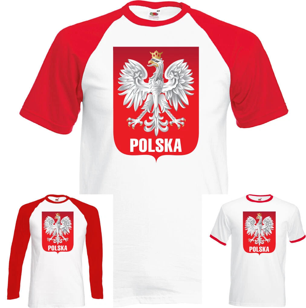 Polska Eagle Orzel Mens Polish Football T-Shirt Poland World Cup 2018 Flag