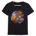 New Fashion Diamond Fish Rhinestones Short Sleeve Luxury Men Black T-Shirt