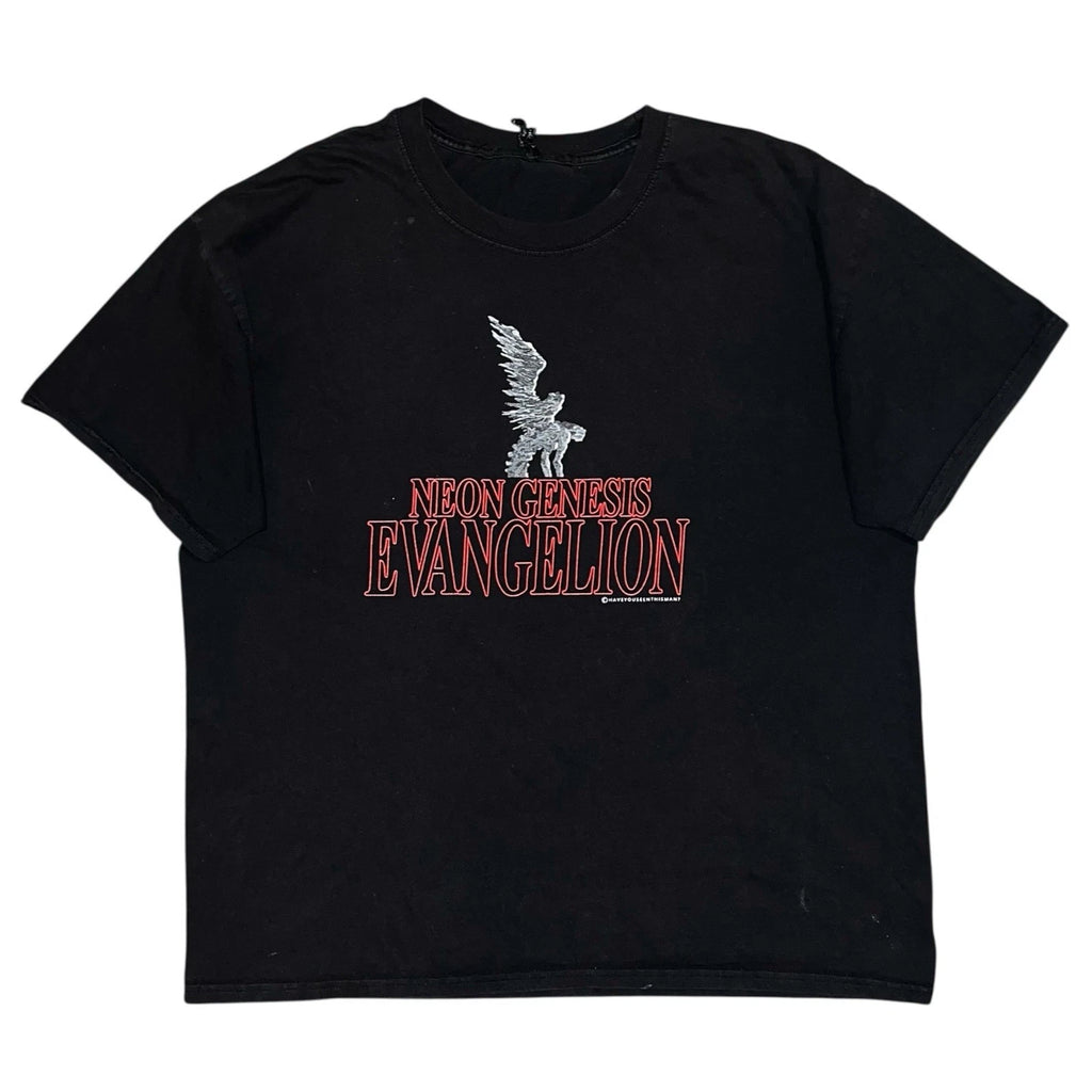 Y2k Neon Genesis Evangelion Anime Double Sided Black T Shirt XL