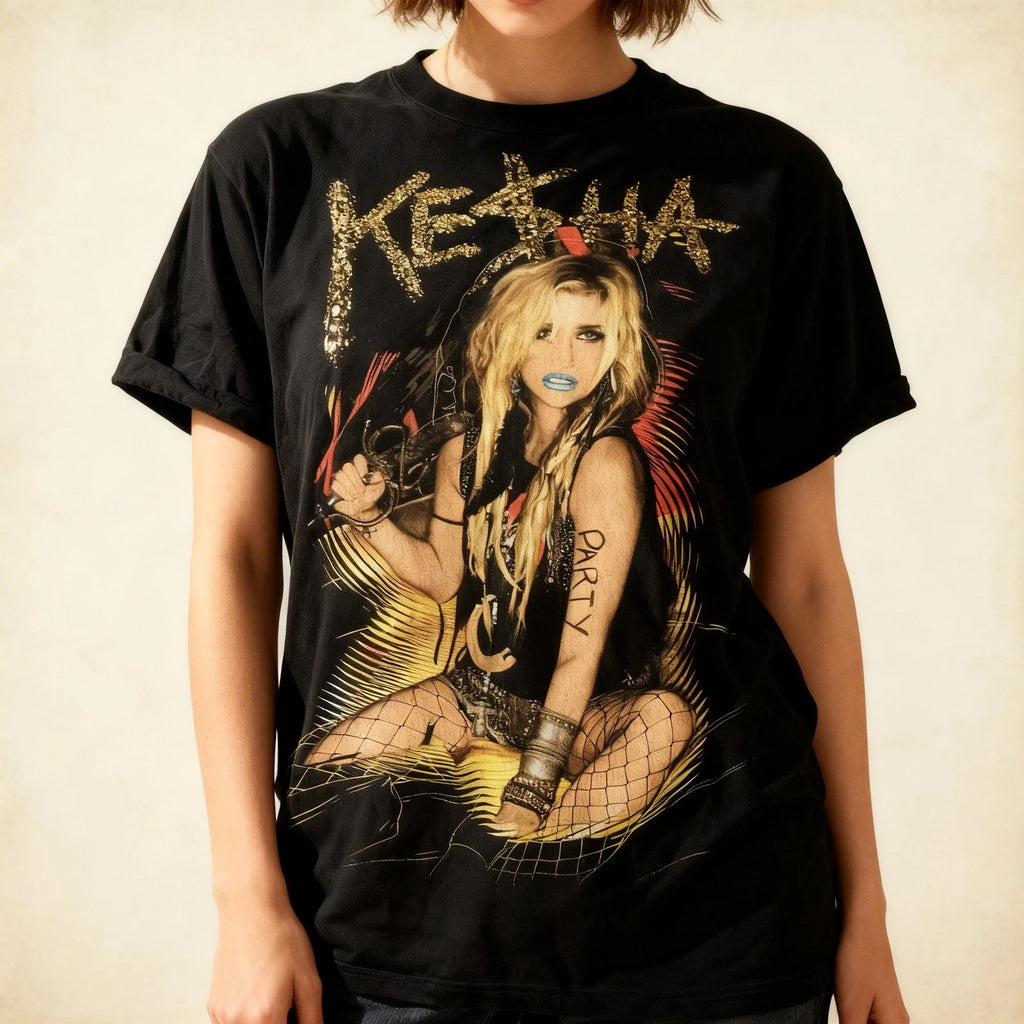 Kesha Get Sleazy 2011 Concert Tour Short Sleeve Black All Size Shirt