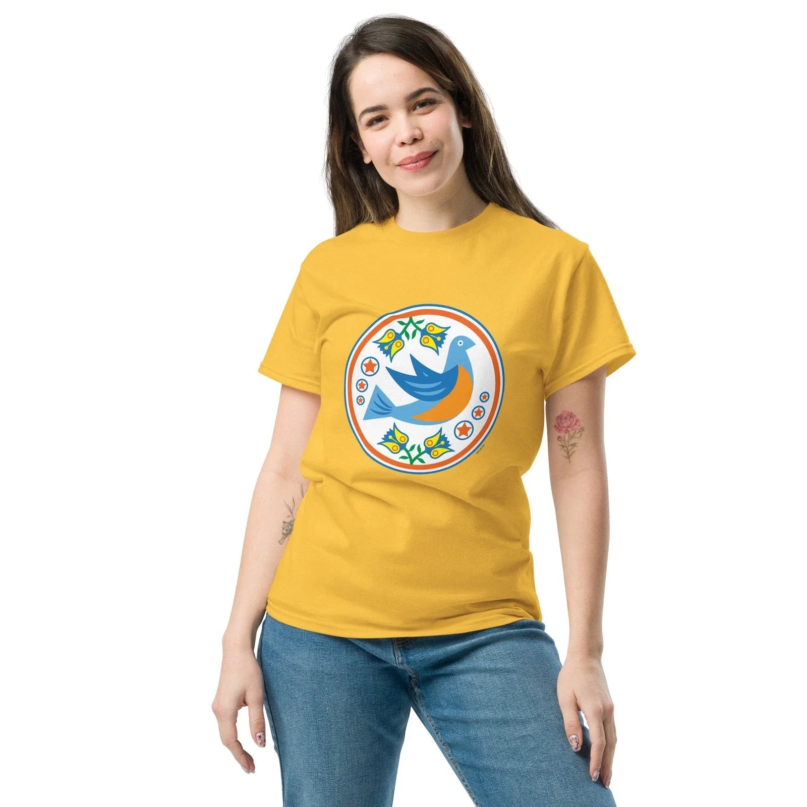 Blue Bird Pennsylvania Dutch Hex Sign Distelfink Unisex Classic T-Shirt