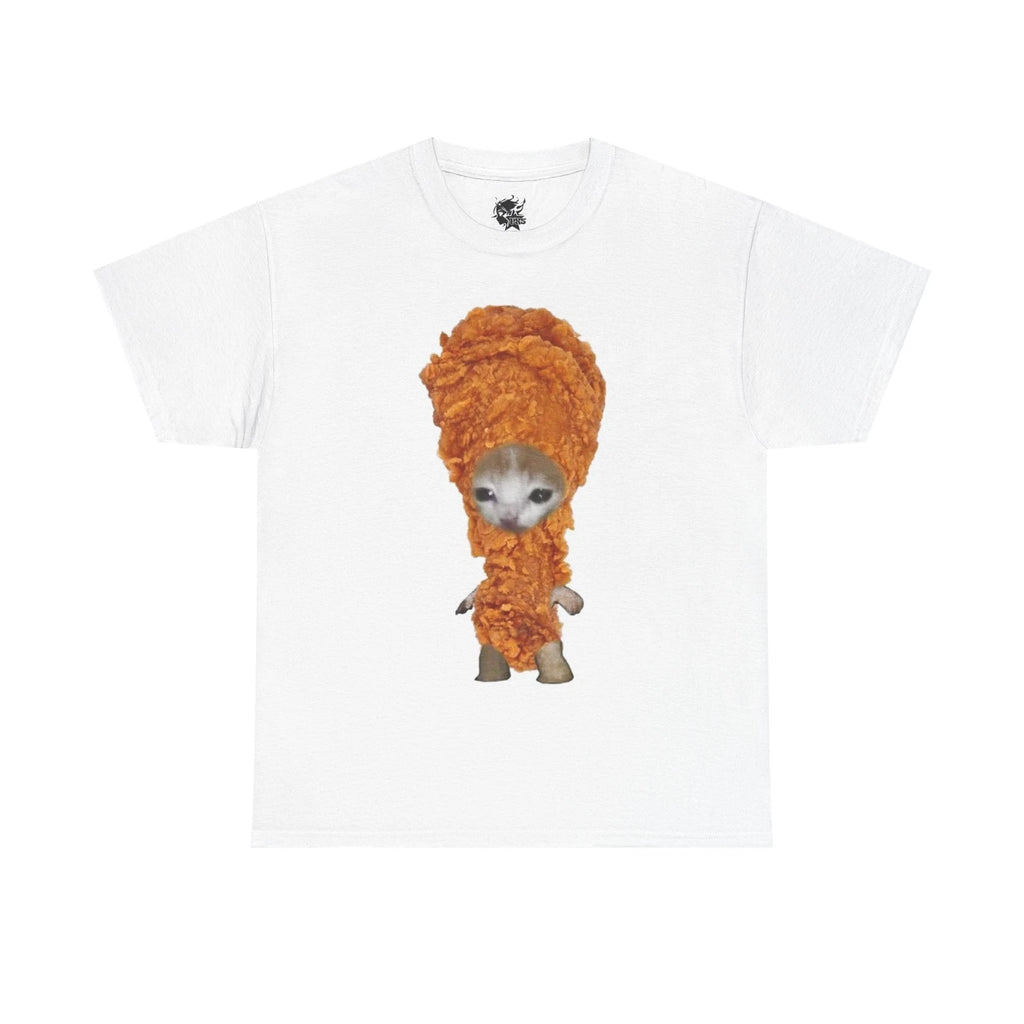 Cute Kitty Drumstick Meme Heavy Cotton Tee