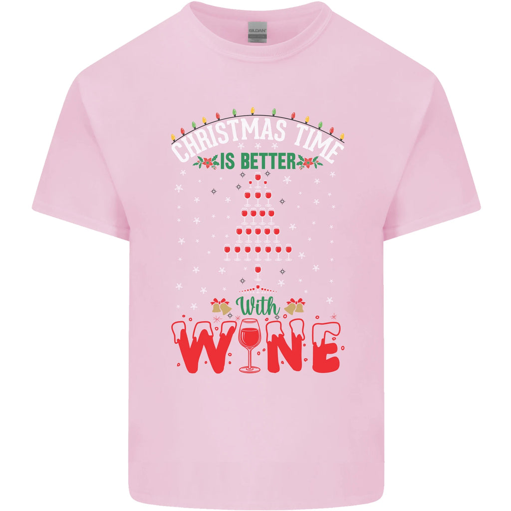 Christmas Better With Wine Funny Alcohol Mens Light Cotton T-Shirt