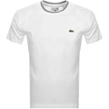 LACOSTE TIPPED CREW COLLAR T-SHIRT WHITE SIZE (7) 2XL RRP £60 BNWT