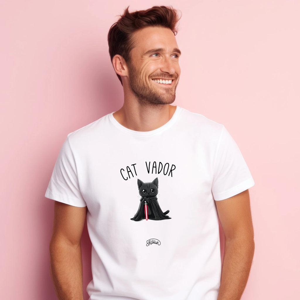 Men's Short Sleeve T-Shirt White, CAT VADOR