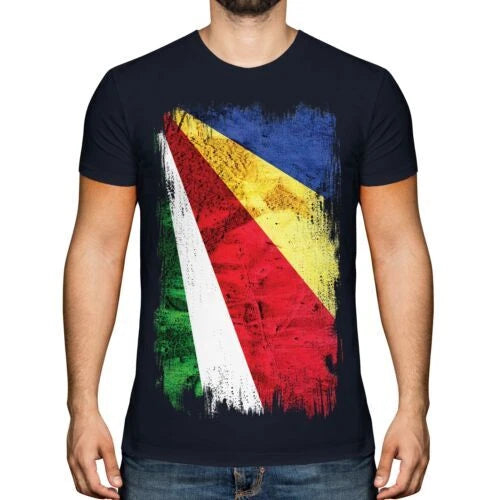 SEYCHELLES GRUNGE FLAG MENS T-SHIRT TEE TOP SESEL SEYCHELLOIS GIFT SHIRT
