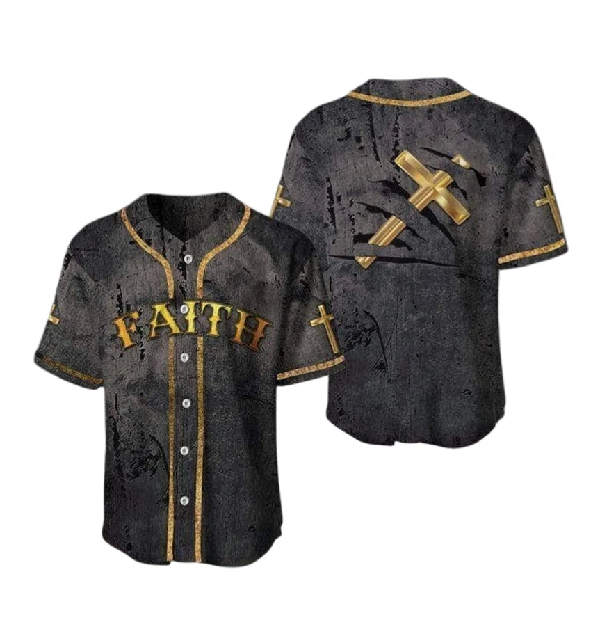 Jesus Cross Christian Gift For Men Baseball Jersey