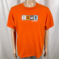 Vintage Y2K Transformers Men's Large Orange Autobots Decepticons Graphic T-Shirt