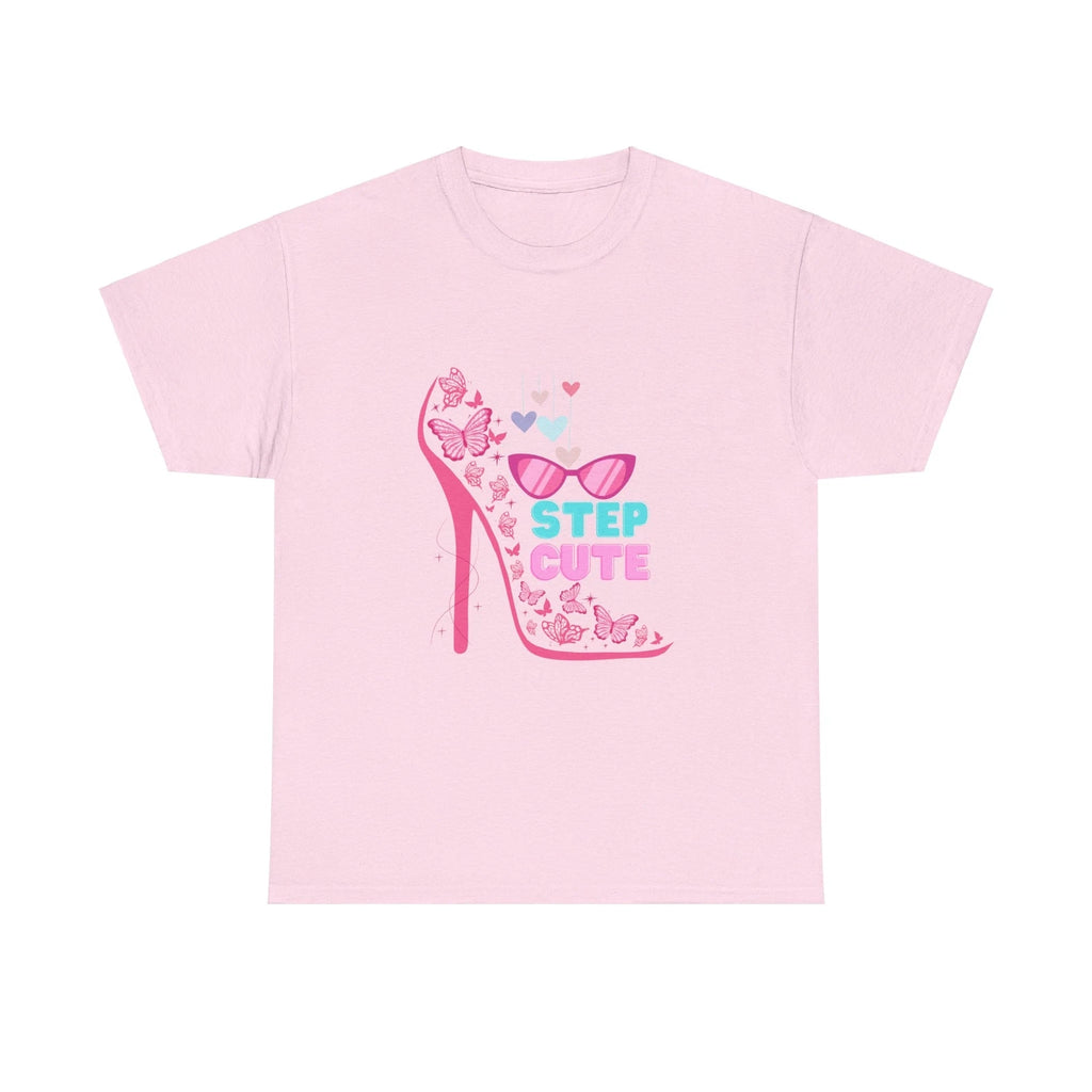 Step Cute Unisex Heavy Cotton Tee, Casual Fashion T-shirt, Summer Tee