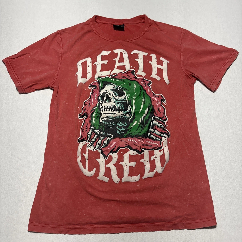 URBAN BEAST Death Crew T-Shirt  Adult Medium Distressed Mineral Wash Street Wear