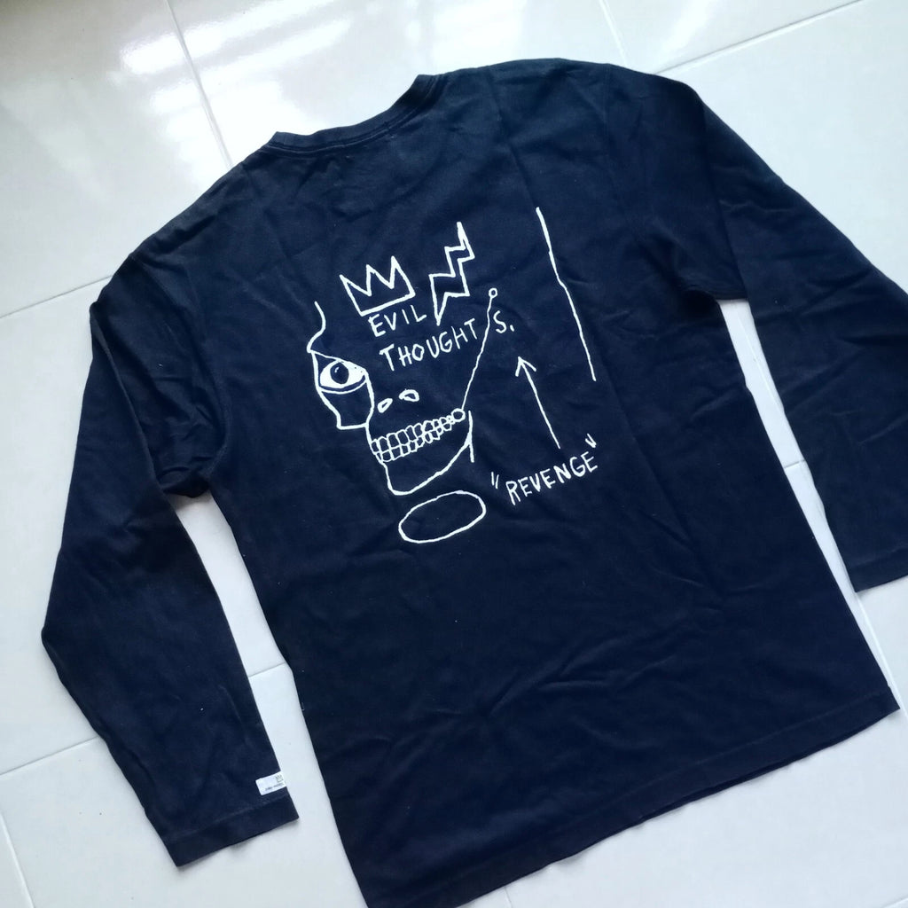 Vintage 90 Jean Michel Basquiat Evil Thought Revenge Pop Art T Shirt Popshop y2k