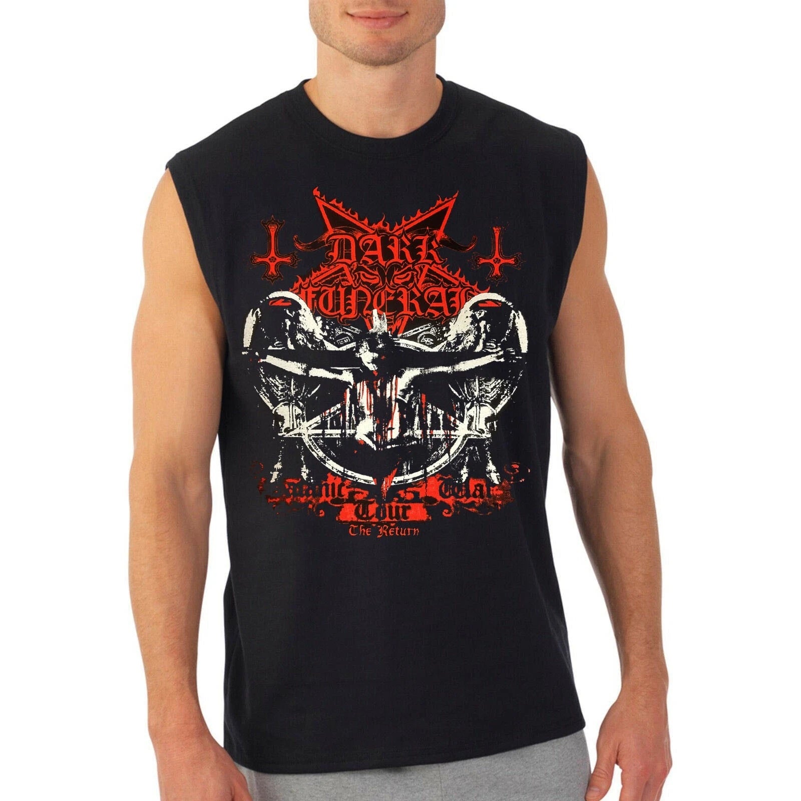 Dark Funeral Tour Black Metal Band BLACK MUSCLE SHIRT