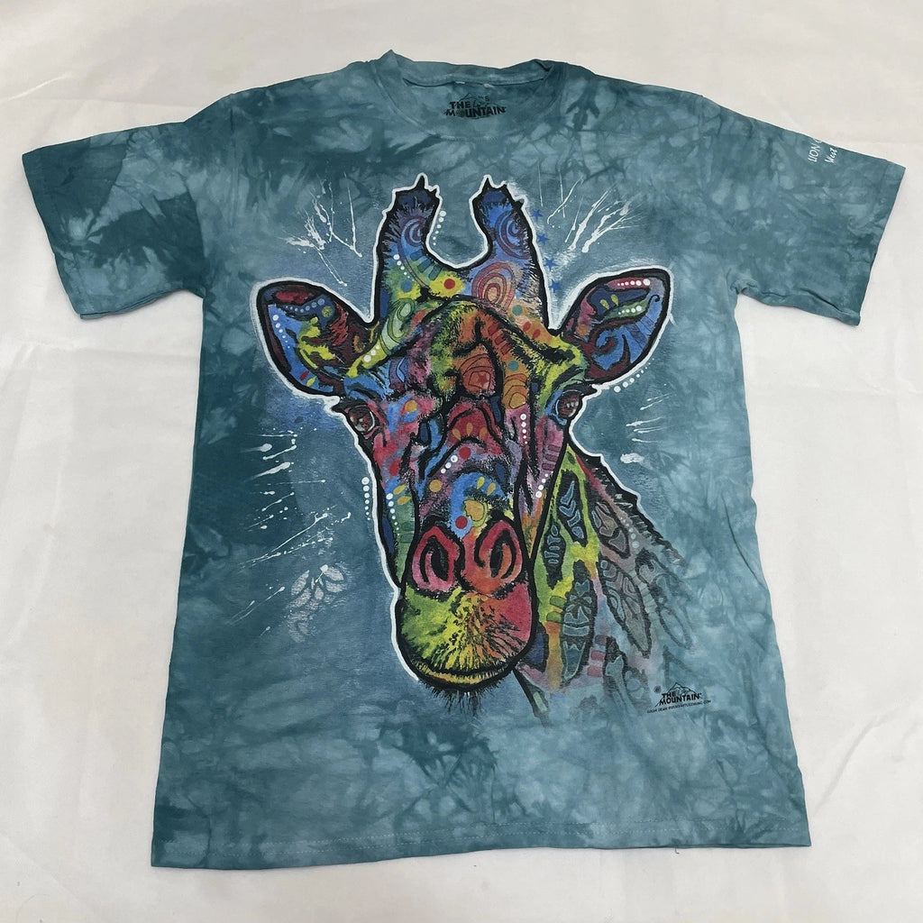 The Mountain 2014 T-shirt Pop Art Giraffe Lion Country Safari Blue Dye Size S
