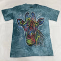 The Mountain 2014 T-shirt Pop Art Giraffe Lion Country Safari Blue Dye Size S
