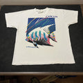 Peter Mussfeldt Vintage Cancun Shirt Pop Art Fish Graphic Trashed Distressed 80s
