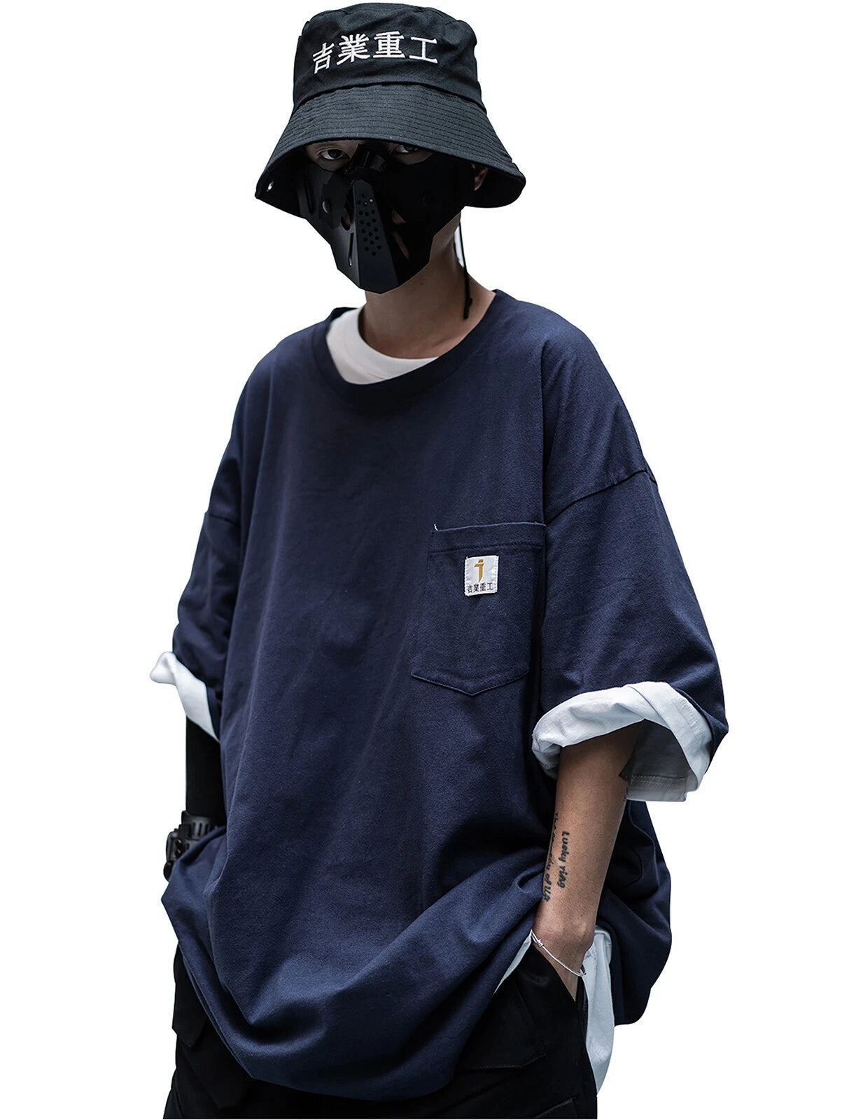 Niepce Men's Industrial I-Tech Pocket Tee Japanese Streetwear T-Shirt