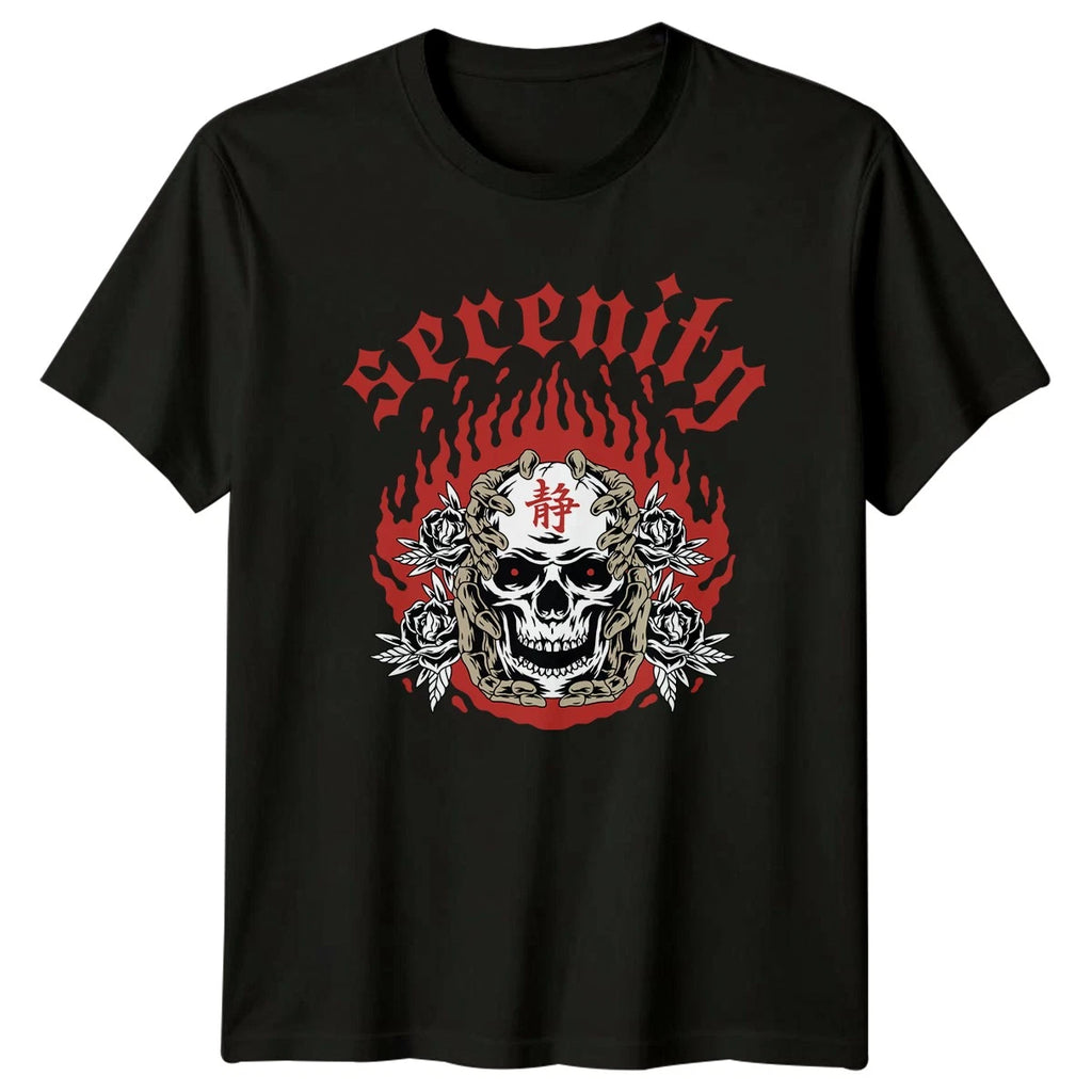 Serenity Skull Floral Hands T-Shirt Gift For Him And Her