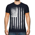 STARS AND STRIPES FADED PRINT MENS FASHION T-SHIRT TOP ROLLED SLEEVE USA FLAG