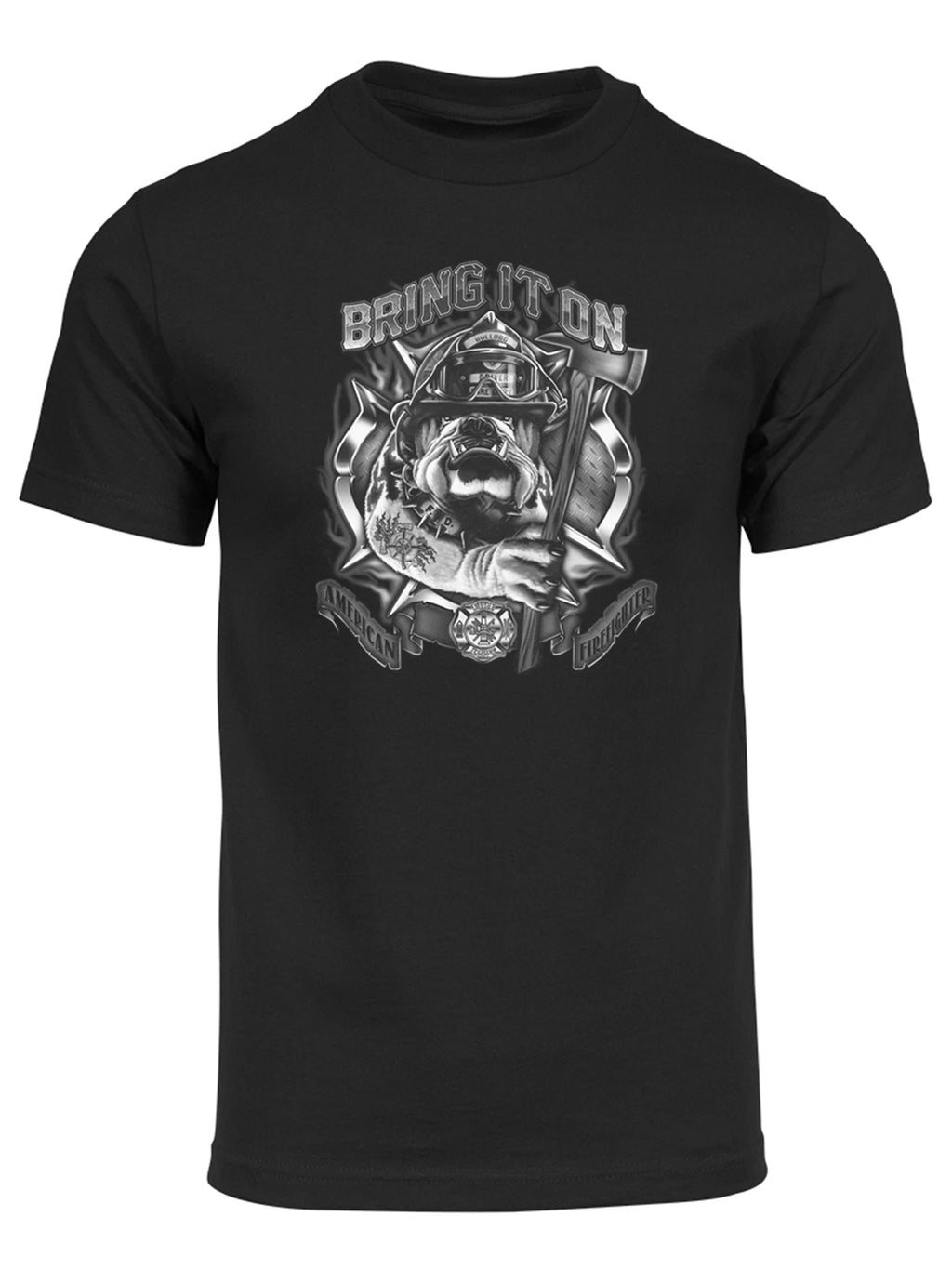 Gravity Threads Mens Bring It On American Firefighter Short-Sleeve T-Shirt