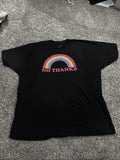 No Thanks Tshirt Shirt Sleeve Funny Social Introvert No Thanks Black Rainbow XXL