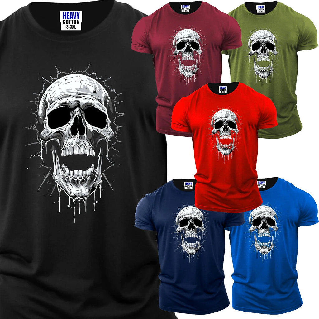 Crazy Skull American Men's Short Sleeves T-Shirt USA Sarcastic Novelty Gift Tee
