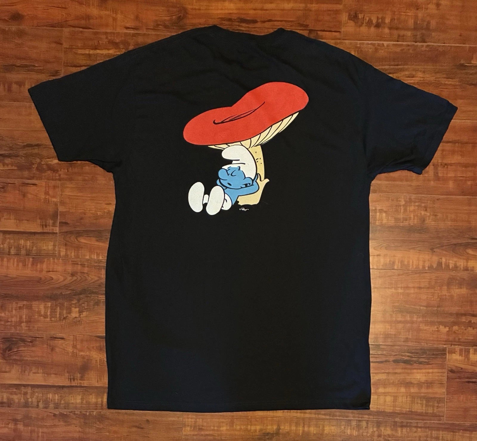 Rare 2020 Official Smurfs Lazy Smurf Mushroom Shirt Sz Xl