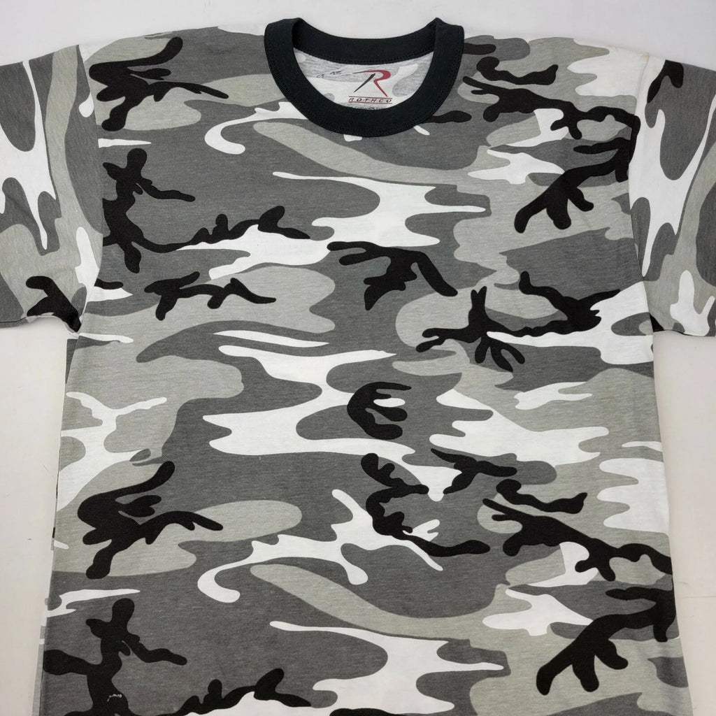 Rothco White Urban Woodland Winter Camo T-Shirt Sz Large Hunting Military