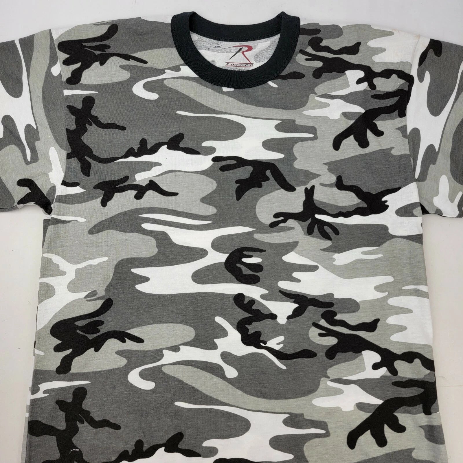 Rothco White Urban Woodland Winter Camo T-Shirt Sz Large Hunting Military
