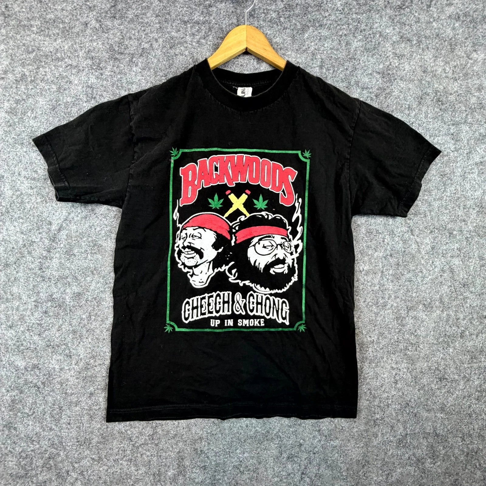 Backwoods Cheech & Chong Up In Smoke Suna T-Shirt Mens Large Black Graphic Print