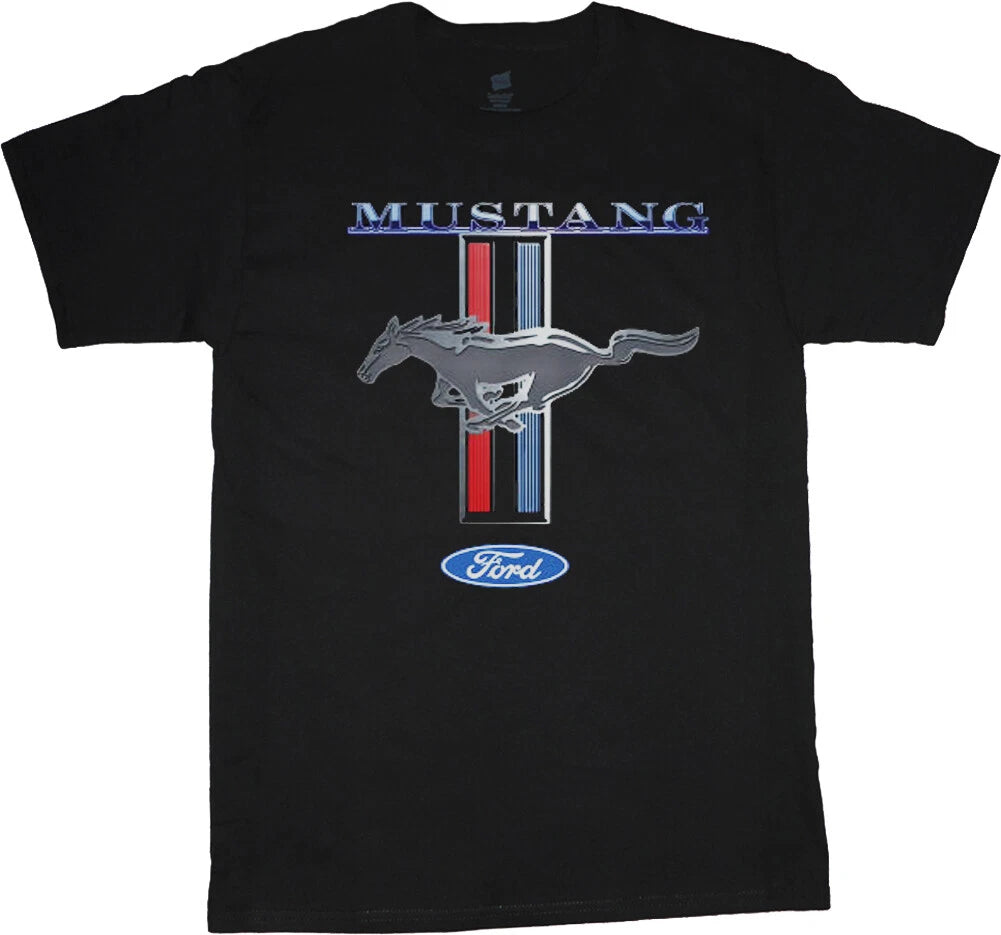 Mens T-shirt Ford Mustang Gifts Ford Mens Graphic Tees Mustang Pony Tri-Bar