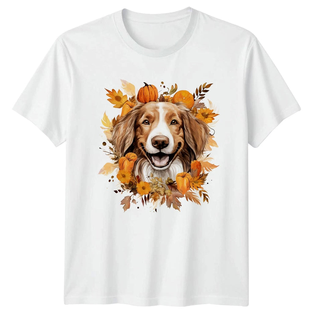 Cute Fall Dog Watercolor T-Shirt Autumn Retriever Dogs Gift For Him And Her