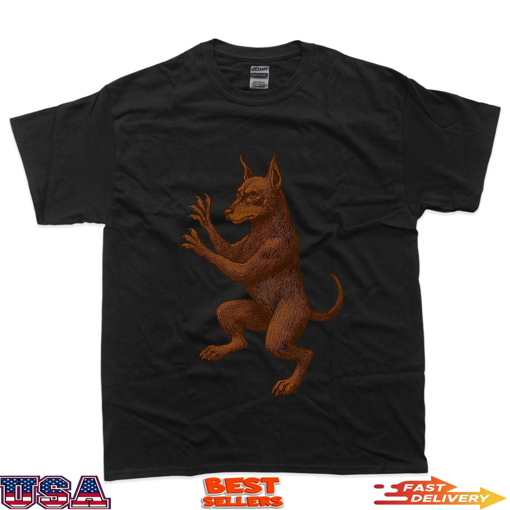 Doberman Crest Renaissance Fantasy Heraldic Medieval Dog T-Shirt