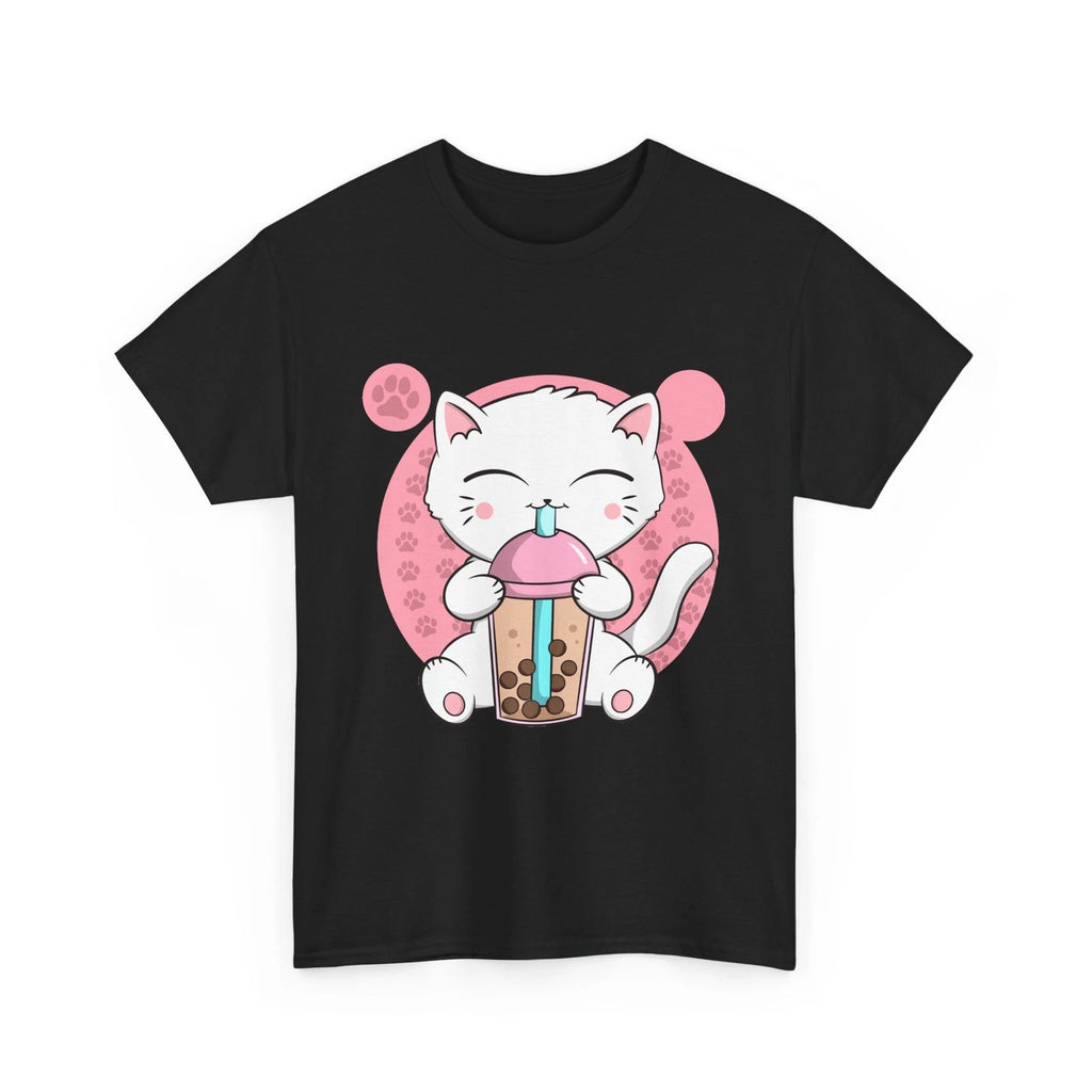 Anime Cat Shirt, Boba Cat Bubble Tea Neko Japanese Kawaii Cat Women Men Shirt