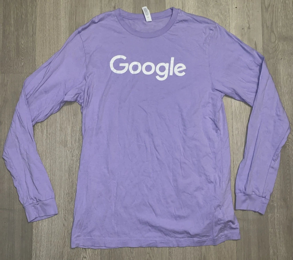 GOOGLE T-Shirt Large Purple Intern Team Android Long Sleeve Tee Pixel